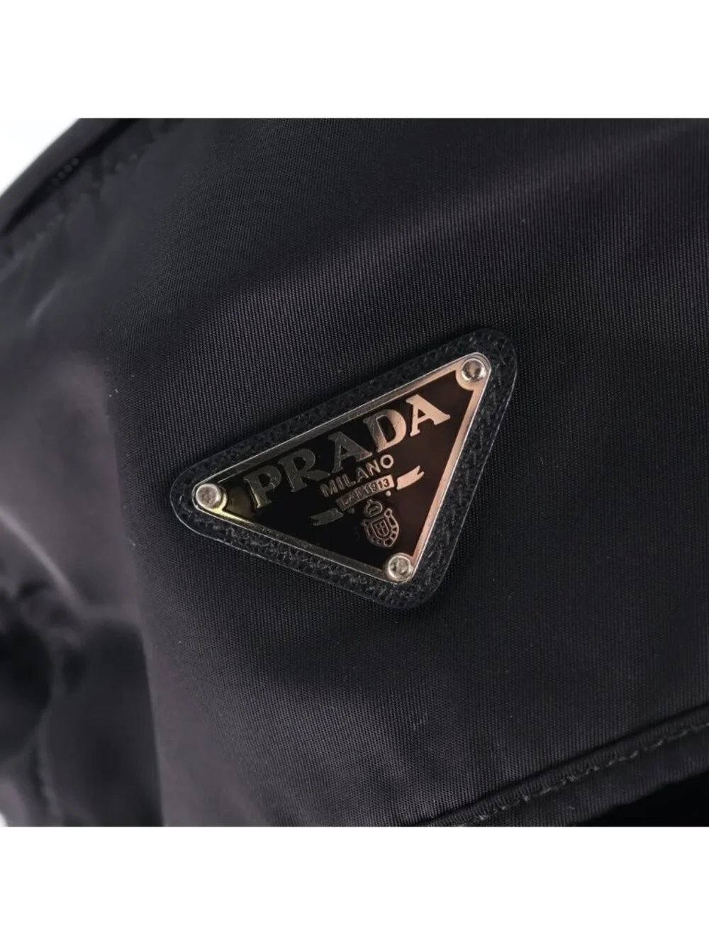 Prada Re-Nylon Backpack Black Nylon Leather Silver